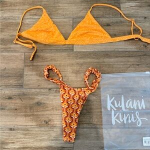 Kulani Kinis Vibrant Orange Bikini Set Large